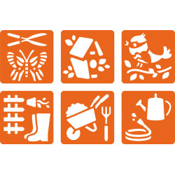 3532432258027 - 6 POCHOIRS JARDINAGE
