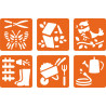3532432258027 - 6 POCHOIRS JARDINAGE
