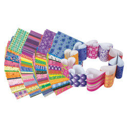 066960152036 - 192 FEUILLES PAPIER DECORATIF 14X22CM ASSORTIES