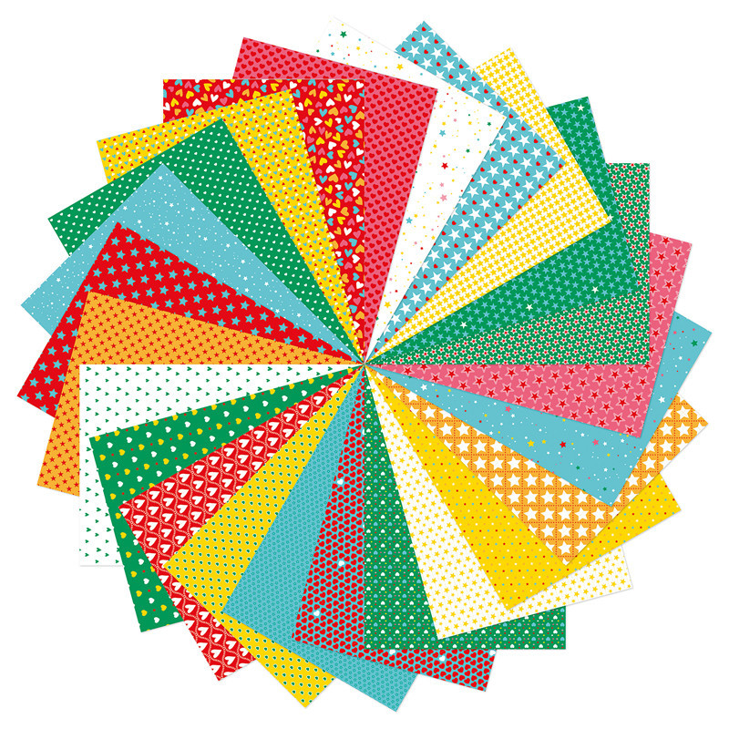 - 96F PAPIER IMPRIMÉS 21X29,7CM MOTIFS CŒURS ET ÉTOILES