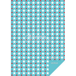 - 96F PAPIER IMPRIMÉS 21X29,7CM MOTIFS CŒURS ET ÉTOILES