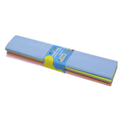 3700773321216 - 10F CREPON STANDARD 0,5X2M 5 COLORIS PASTELS ASSORTIS
