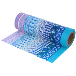 8428885372401 - 10 RUBANS ADHESIFS METALLISÉS 15MMX10M ULTRA MER