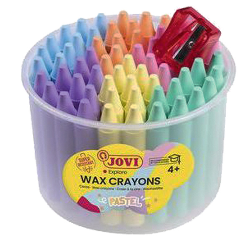 8412027033480 - JOVI POT 60 MAXI-CRAYONS ? LA CIRE COLORIS PASTELS ASSORTIS