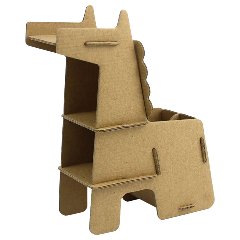 3134725017399 - 15 POTS À CRAYONS FORME GIRAFE CARTON BRUN