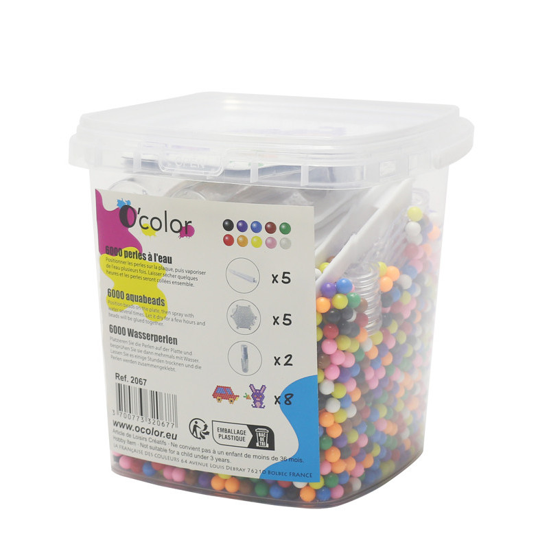 3700773320677 - PACK 6000 AQUA PERLES + 5 PLAQUES + 2 MINI VAPORISATEURS - 5 PINCES À PERLES + 8 MOTIFS