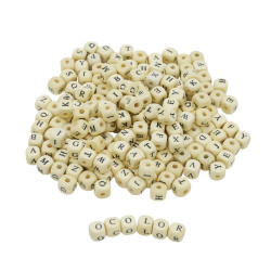 3700773320424 - 440 PERLES BOIS ALPHABET 10MM