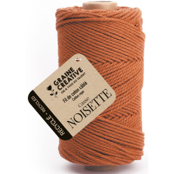 3532432001265 - 1 BOBINE COTON CABLÉ RECYCLE 100M COLORIS NOISETTE