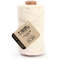 3532432001241 - 1 BOBINE COTON CABLÉ RECYCLE 100M COLORIS ÉCRU