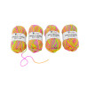 3700773320349 - 4 PELOTES DE FILS ACRYLIQUE 90M COLORIS FLUOS ASSORTIS