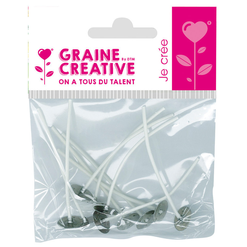 3532431534023 - 8 MÈCHES SUR PIED POUR BOUGIES 10CM