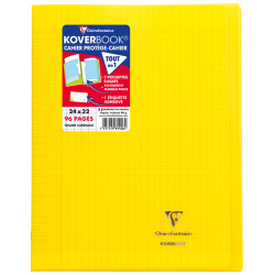 3037929814064 - KOVERBOOK CAHIER 24X32 96P SÉYÈS JAUNE 90G PIQURE