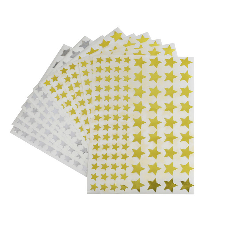3700773320561 - 1840 GOMMETTES ETOILES OR ET ARGENT TAILLES ASSORTIES