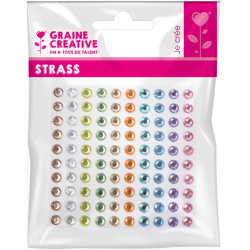 3532435004416 - 100 STRASS COLORIS PASTELS ASSORTIS