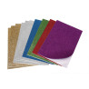 3214569875555 - 10 PLAQUES CAOUTCHOUC ADHÉSIVE PAILLETÉE 20X30CM COLORIS ASSORTIS