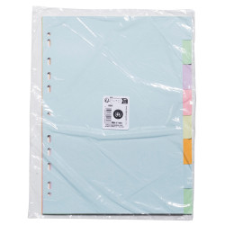 INTERCALAIRES A4 CARTE FORTE 8 POSITIONS COLORIS PASTELS