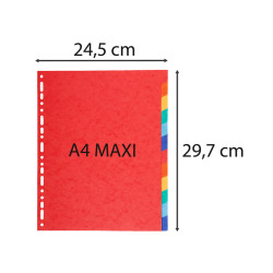 INTERCALAIRES MAXI CARTE RECYCLEE 220G 12 POSITIONS