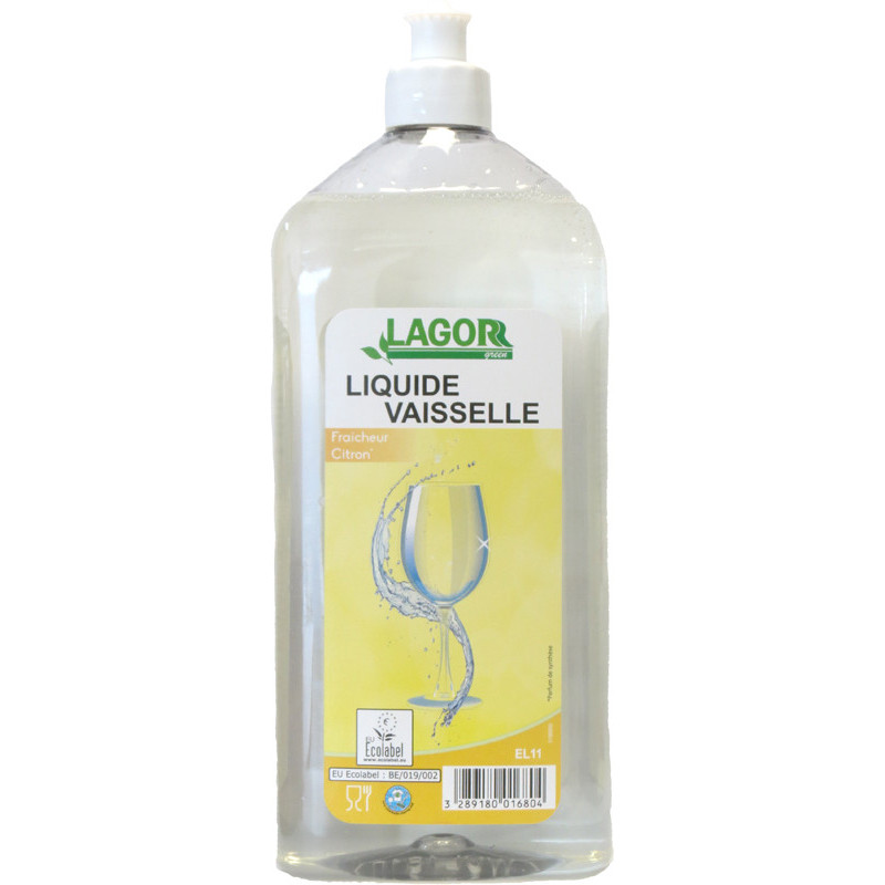 1 FLACON 1L LIQUIDE VAISSELLE LAGOR CITRON ECOLABEL