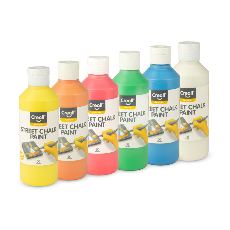 8714181246103 - PEINTURE CRAIE DE TROTTOIR 6 FLACONS 250ML COLORIS ASSORTIS