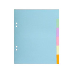 INTERCALAIRES 17X22 CARTE FORTE 6 POSITIONS COLORIS PASTELS