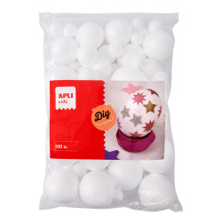 8410782174561 - 100 BOULES STYROPOR TAILLES ASSORTIES