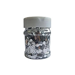 3700010421471 - PAILLETTES NID D'ABEILLE TUBE 100G COLORIS ARGENT