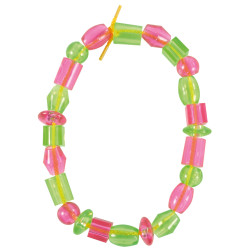 4260197679595 - 70 PERLES PLASTIQUES TRANLUCIDES 25MM FORMES ET COLORIS ASSORTIS