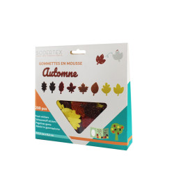 3701385302464 - 200 PIÈCES THÈME AUTOMNE PAILLETÉES CAOUTCHOUC ADHÉSIF ASSORTIES